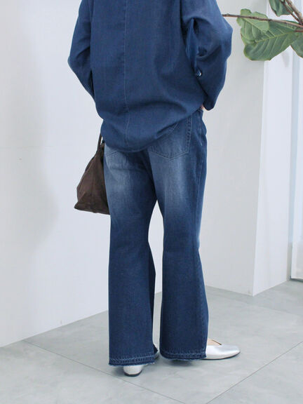 【ECO DENIM 】 フレアパンツ（チャコールグレー/ブルー/ネイビー）｜Samansa Mos2 blue（サマンサモスモス ブルー）通販