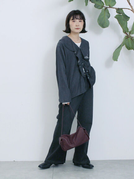 【ECO DENIM 】 フレアパンツ（チャコールグレー/ブルー/ネイビー）｜Samansa Mos2 blue（サマンサモスモス ブルー）通販
