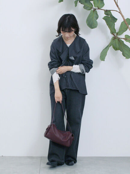 【ECO DENIM 】 フレアパンツ（チャコールグレー/ブルー/ネイビー）｜Samansa Mos2 blue（サマンサモスモス ブルー）通販