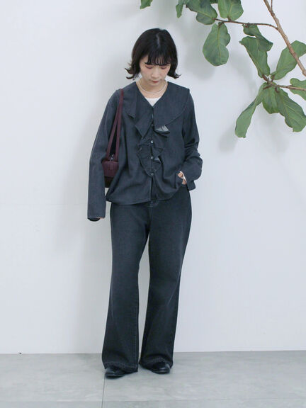 【ECO DENIM 】 フレアパンツ（チャコールグレー/ブルー/ネイビー）｜Samansa Mos2 blue（サマンサモスモス ブルー）通販