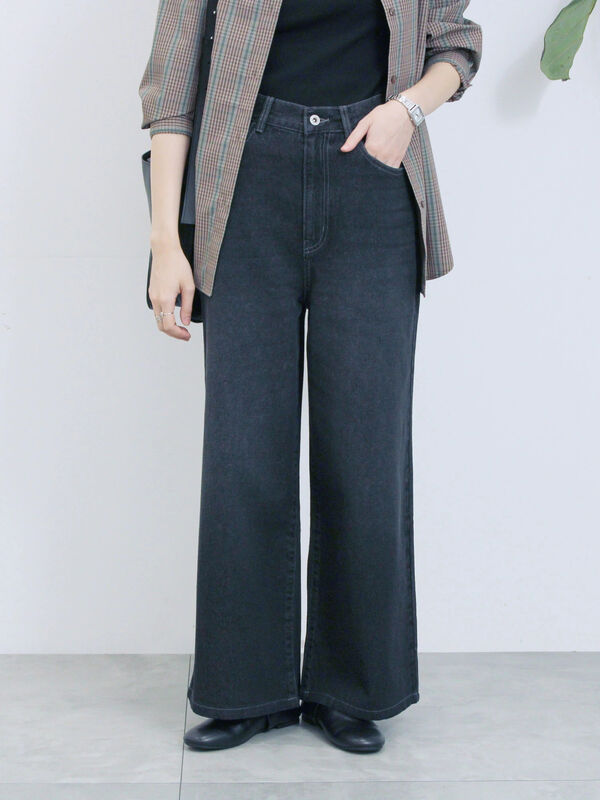 【ECO DENIM 】 ワイドストレートパンツ（チャコールグレー/ピンク/ブルー）｜Samansa Mos2 blue（サマンサモスモス ブルー）通販