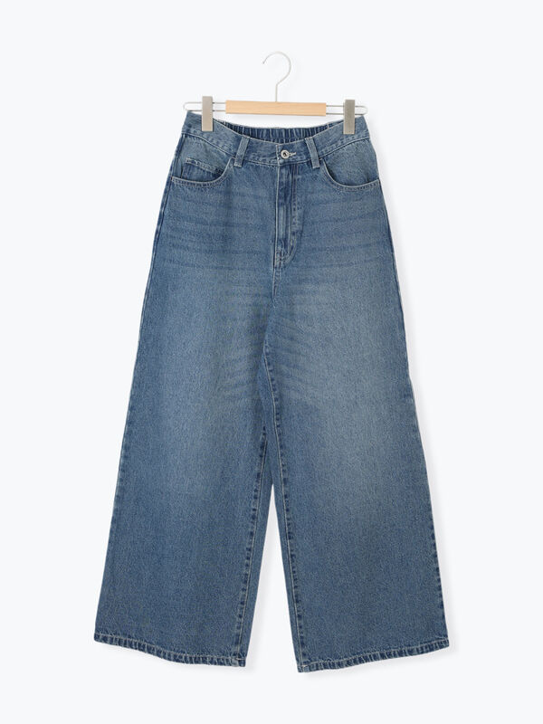 【ECO DENIM 】 ワイドストレートパンツ（ブルー）｜Samansa Mos2 blue（サマンサモスモス ブルー）通販