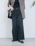 【ECO DENIM 】 ワイドストレートパンツ（チャコールグレー/ピンク/ブルー）｜Samansa Mos2 blue（サマンサモスモス ブルー）通販