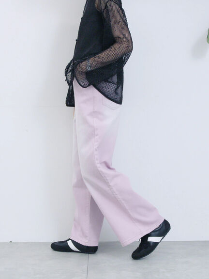 【ECO DENIM 】 ワイドストレートパンツ（チャコールグレー/ピンク/ブルー）｜Samansa Mos2 blue（サマンサモスモス ブルー）通販