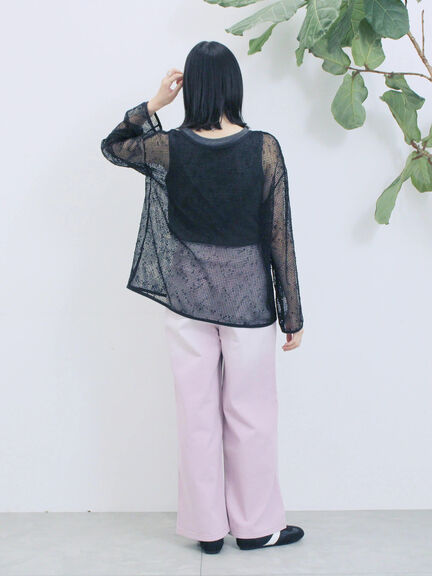 【ECO DENIM 】 ワイドストレートパンツ（チャコールグレー/ピンク/ブルー）｜Samansa Mos2 blue（サマンサモスモス ブルー）通販