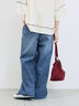 【ECO DENIM 】 ワイドストレートパンツ(チャコールグレー/ピンク/ブルー)|Samansa Mos2 blue(サマンサモスモス ブルー)通販