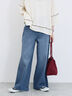 【ECO DENIM 】 ワイドストレートパンツ(チャコールグレー/ピンク/ブルー)|Samansa Mos2 blue(サマンサモスモス ブルー)通販