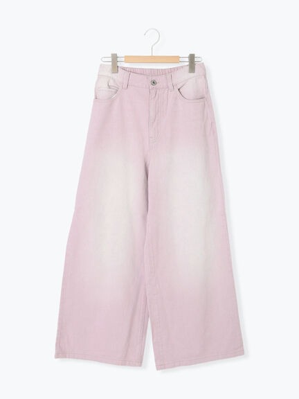 【ECO DENIM 】 ワイドストレートパンツ（チャコールグレー/ピンク/ブルー）｜Samansa Mos2 blue（サマンサモスモス ブルー）通販