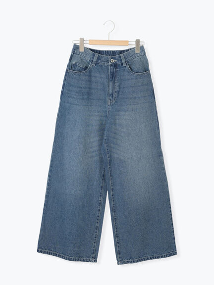 【ECO DENIM 】 ワイドストレートパンツ（チャコールグレー/ピンク/ブルー）｜Samansa Mos2 blue（サマンサモスモス ブルー）通販