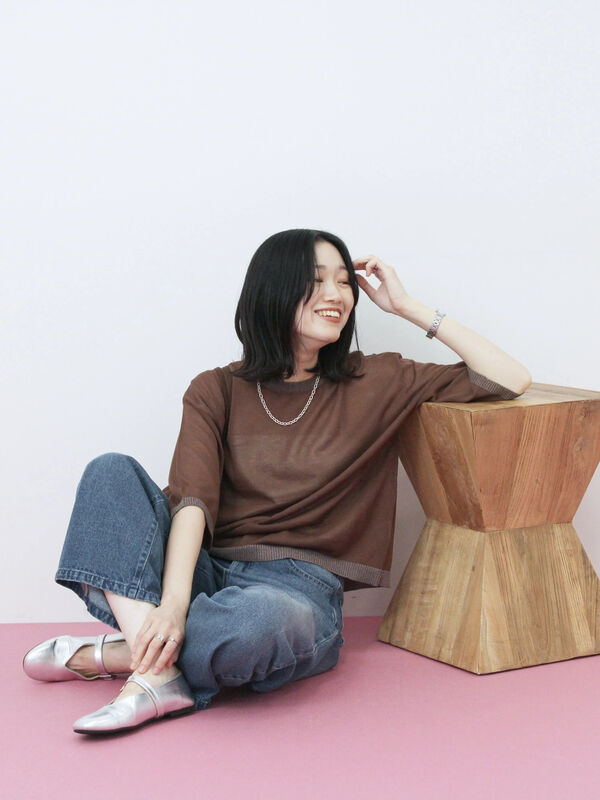 セール】 【ECO DENIM 】 ワイドストレートパンツ（チャコールグレー