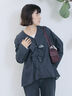 【ECO DENIM 】フリルブラウス（チャコールグレー/ブルー/ネイビー）｜Samansa Mos2 blue（サマンサモスモス ブルー）通販
