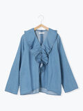 【ECO DENIM 】フリルブラウス（ブルー）｜Samansa Mos2 blue（サマンサモスモス ブルー）通販