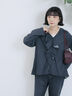 【ECO DENIM 】フリルブラウス（チャコールグレー/ブルー/ネイビー）｜Samansa Mos2 blue（サマンサモスモス ブルー）通販