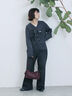 【ECO DENIM 】フリルブラウス（チャコールグレー/ブルー/ネイビー）｜Samansa Mos2 blue（サマンサモスモス ブルー）通販
