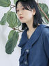 【ECO DENIM 】フリルブラウス（チャコールグレー/ブルー/ネイビー）｜Samansa Mos2 blue（サマンサモスモス ブルー）通販