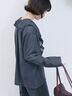 【ECO DENIM 】フリルブラウス（チャコールグレー/ブルー/ネイビー）｜Samansa Mos2 blue（サマンサモスモス ブルー）通販