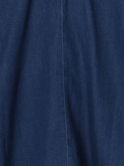 【ECO DENIM 】フリルブラウス（チャコールグレー/ブルー/ネイビー）｜Samansa Mos2 blue（サマンサモスモス ブルー）通販