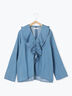 【ECO DENIM 】フリルブラウス（チャコールグレー/ブルー/ネイビー）｜Samansa Mos2 blue（サマンサモスモス ブルー）通販