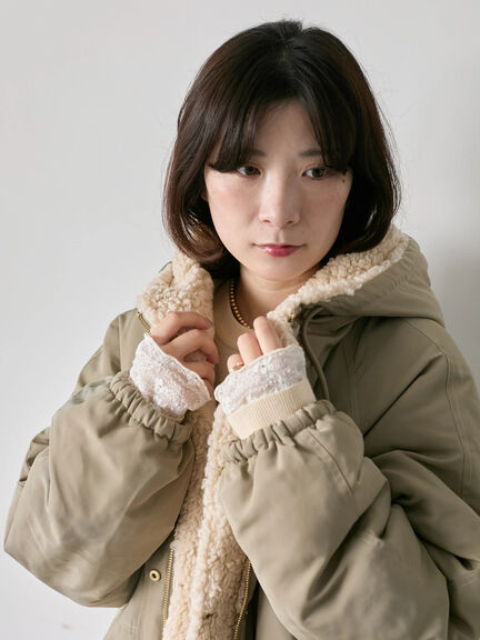 リバーシブルボアマウンテンパーカー（チャコールグレー/ライトベージュ/ベージュ）｜Samansa Mos2 blue（サマンサモスモス ブルー）通販