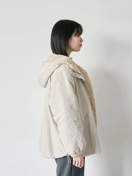 リバーシブルボアマウンテンパーカー（チャコールグレー/ライトベージュ/ベージュ）｜Samansa Mos2 blue（サマンサモスモス ブルー）通販