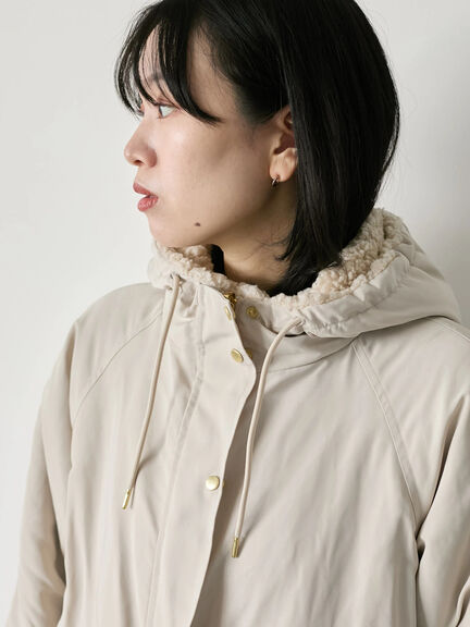 リバーシブルボアマウンテンパーカー（チャコールグレー/ライトベージュ/ベージュ）｜Samansa Mos2 blue（サマンサモスモス ブルー）通販