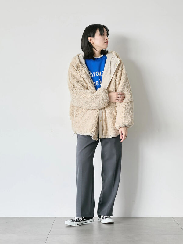 アンダーカバー 21SS Cパイルブルゾン / ジャケット 期間限定】 リバーシブルボアマウンテンパーカー（チャコールグレー