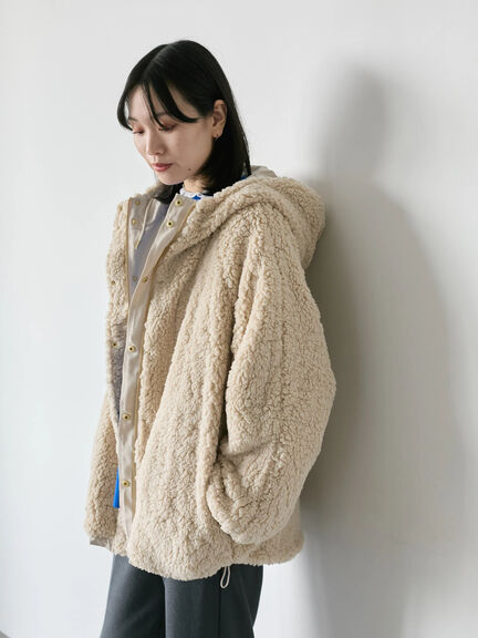 リバーシブルボアマウンテンパーカー（チャコールグレー/ライトベージュ/ベージュ）｜Samansa Mos2 blue（サマンサモスモス ブルー）通販