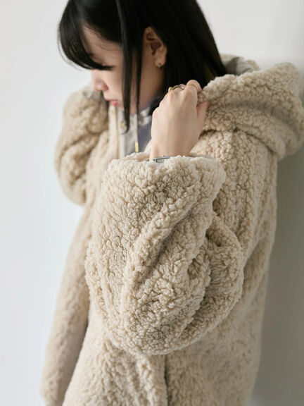 リバーシブルボアマウンテンパーカー（チャコールグレー/ライトベージュ/ベージュ）｜Samansa Mos2 blue（サマンサモスモス ブルー）通販