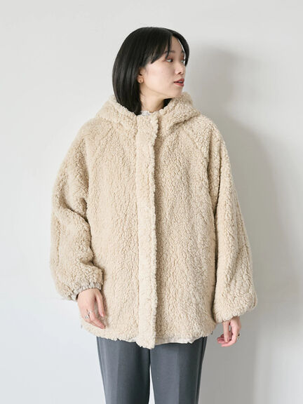 リバーシブルボアマウンテンパーカー（チャコールグレー/ライトベージュ/ベージュ）｜Samansa Mos2 blue（サマンサモスモス ブルー）通販