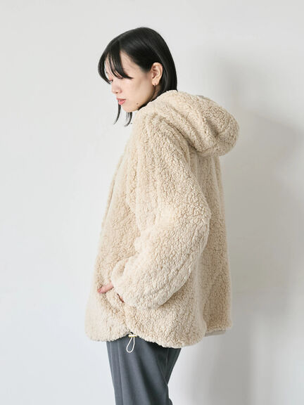 リバーシブルボアマウンテンパーカー（チャコールグレー/ライトベージュ/ベージュ）｜Samansa Mos2 blue（サマンサモスモス ブルー）通販