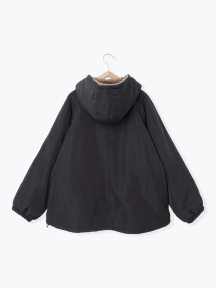 リバーシブルボアマウンテンパーカー（チャコールグレー/ライトベージュ/ベージュ）｜Samansa Mos2 blue（サマンサモスモス ブルー）通販