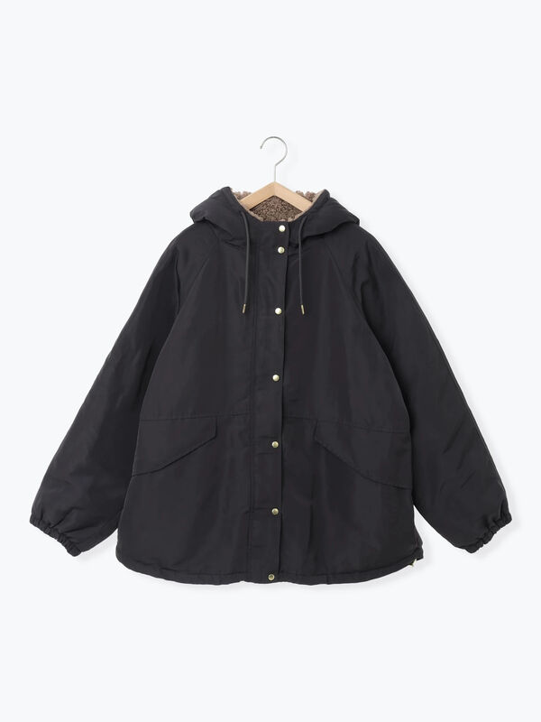 セール】 リバーシブルボアマウンテンパーカー（チャコールグレー