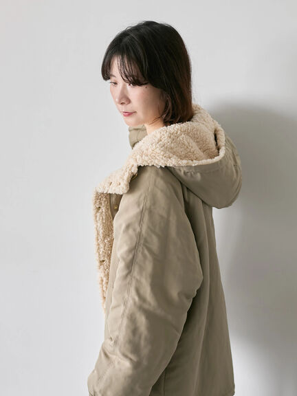 リバーシブルボアマウンテンパーカー（チャコールグレー/ライトベージュ/ベージュ）｜Samansa Mos2 blue（サマンサモスモス ブルー）通販