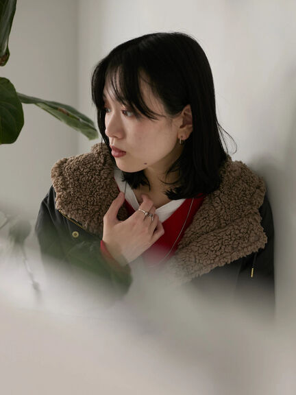 リバーシブルボアマウンテンパーカー（チャコールグレー/ライトベージュ/ベージュ）｜Samansa Mos2 blue（サマンサモスモス ブルー）通販