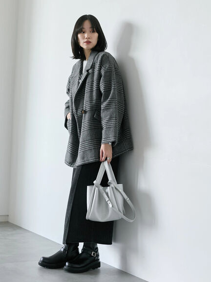 チェックテーラードジャケット（グレー/ブラウン/ダークブラウン）｜Samansa Mos2 blue（サマンサモスモス ブルー）通販