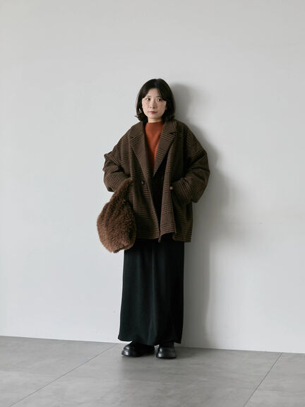 チェックテーラードジャケット（グレー/ブラウン/ダークブラウン）｜Samansa Mos2 blue（サマンサモスモス ブルー）通販