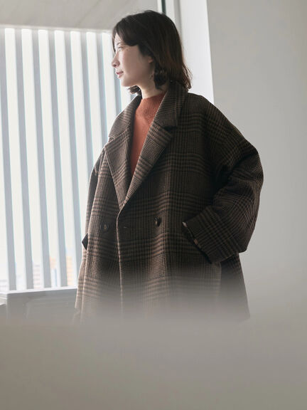 チェックテーラードジャケット（グレー/ブラウン/ダークブラウン）｜Samansa Mos2 blue（サマンサモスモス ブルー）通販