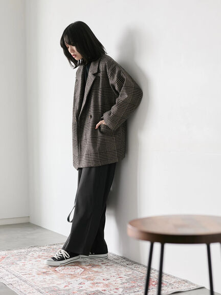 チェックテーラードジャケット（グレー/ブラウン/ダークブラウン）｜Samansa Mos2 blue（サマンサモスモス ブルー）通販