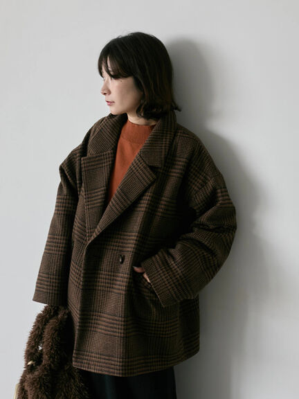 チェックテーラードジャケット（グレー/ブラウン/ダークブラウン）｜Samansa Mos2 blue（サマンサモスモス ブルー）通販