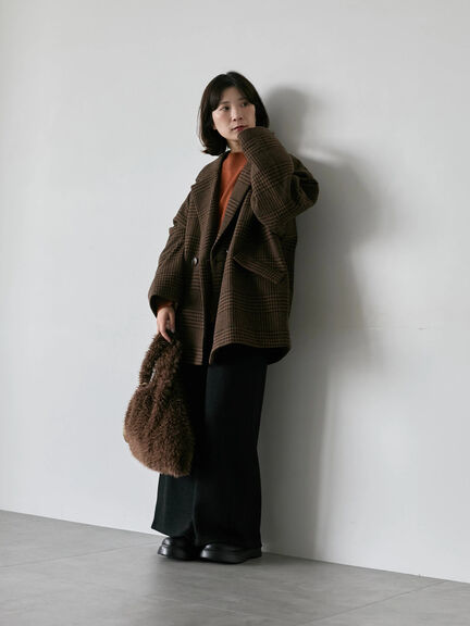 チェックテーラードジャケット（グレー/ブラウン/ダークブラウン）｜Samansa Mos2 blue（サマンサモスモス ブルー）通販