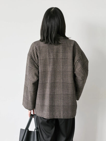 チェックテーラードジャケット（グレー/ブラウン/ダークブラウン）｜Samansa Mos2 blue（サマンサモスモス ブルー）通販