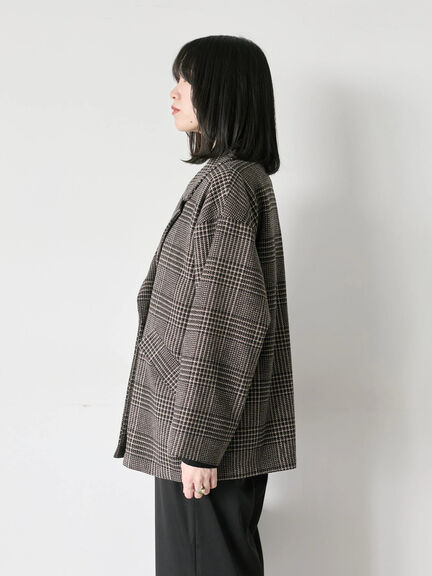 チェックテーラードジャケット（グレー/ブラウン/ダークブラウン）｜Samansa Mos2 blue（サマンサモスモス ブルー）通販