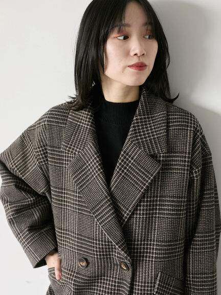 チェックテーラードジャケット（グレー/ブラウン/ダークブラウン）｜Samansa Mos2 blue（サマンサモスモス ブルー）通販