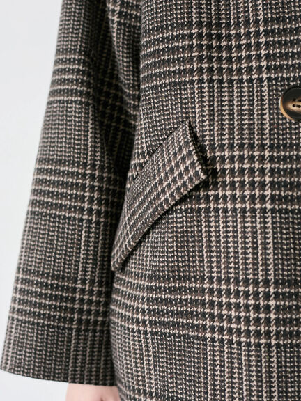 チェックテーラードジャケット（グレー/ブラウン/ダークブラウン）｜Samansa Mos2 blue（サマンサモスモス ブルー）通販