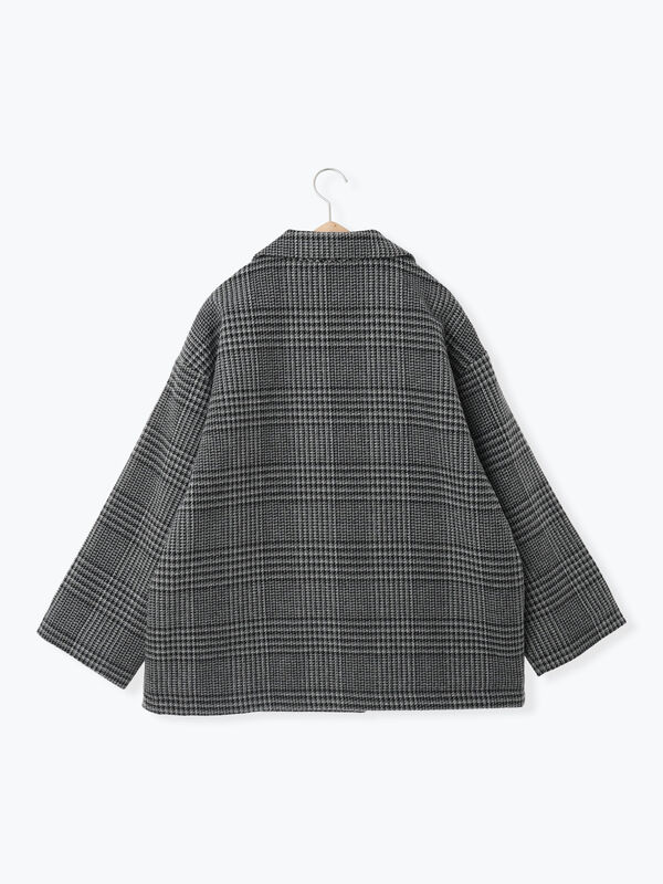 チェックテーラードジャケット（グレー/ブラウン/ダークブラウン