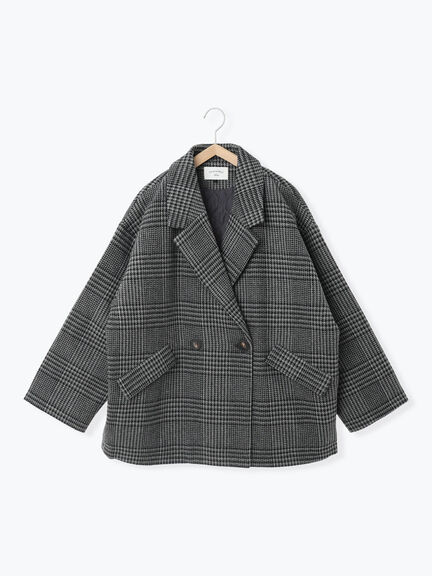 チェックテーラードジャケット（グレー/ブラウン/ダークブラウン）｜Samansa Mos2 blue（サマンサモスモス ブルー）通販