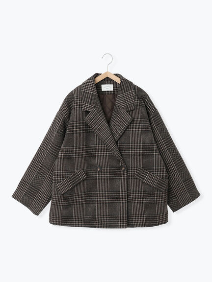 チェックテーラードジャケット（グレー/ブラウン/ダークブラウン）｜Samansa Mos2 blue（サマンサモスモス ブルー）通販