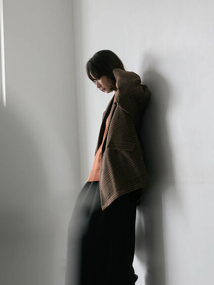 チェックテーラードジャケット（グレー/ブラウン/ダークブラウン）｜Samansa Mos2 blue（サマンサモスモス ブルー）通販