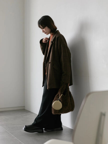 チェックテーラードジャケット（グレー/ブラウン/ダークブラウン）｜Samansa Mos2 blue（サマンサモスモス ブルー）通販