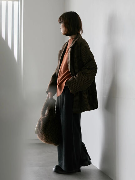 チェックテーラードジャケット（グレー/ブラウン/ダークブラウン）｜Samansa Mos2 blue（サマンサモスモス ブルー）通販